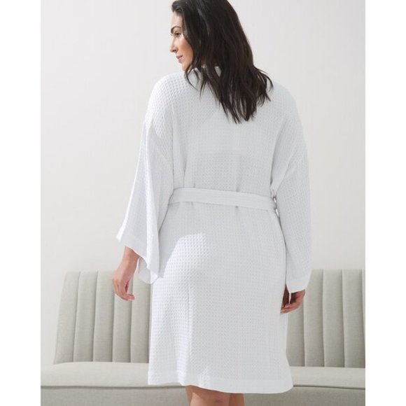 Soma S/M, L/XL Restore RR Waffle Weave Robe White Kimono Style Sleeves Pockets - Picture 9 of 12